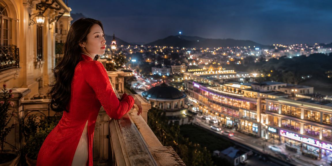 Phụ nữ Việt Nam trong trang phục áo dài tại Đà Lạt, biểu tượng cho lối sống cân bằng và tích cực
