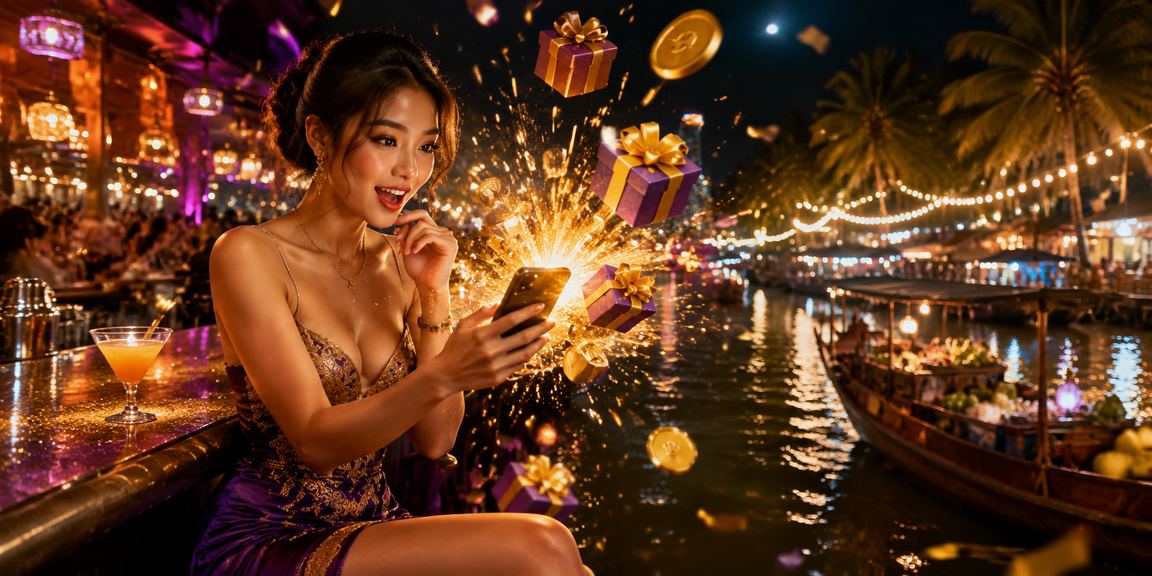 Cảnh biển Mekong với người chơi game giải trí trực tuyến