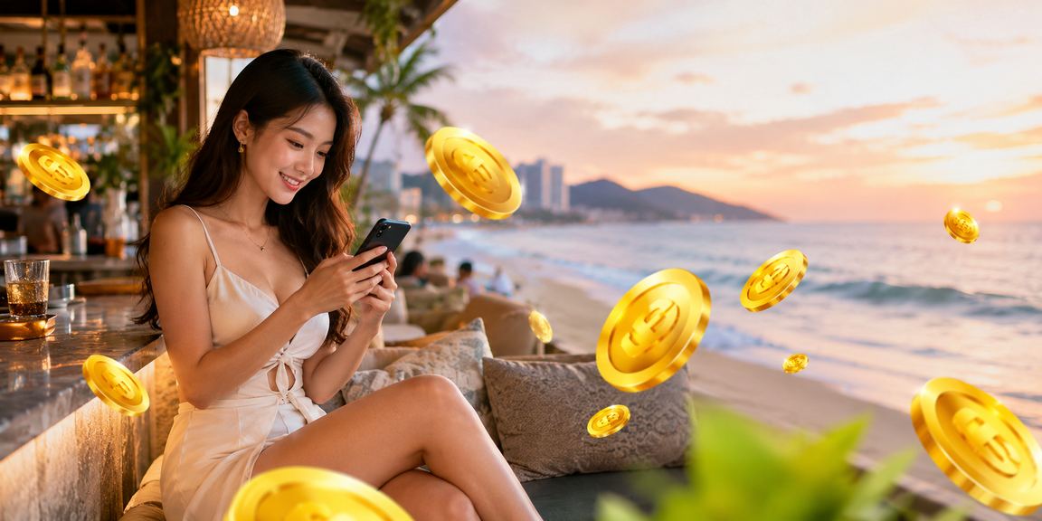 Bờ biển Vũng Tàu ban ngày, hình ảnh gợi không gian nạp tiền và nhận thưởng trực tuyến